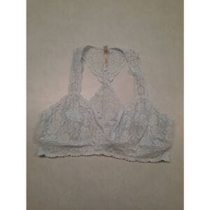 Intimately Free by Free People Size L Light Blue Lace Racerback Bralette Bra